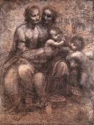 LEONARDO da Vinci Madonna and Child with St Anne and the Young St John oil painting on canvas